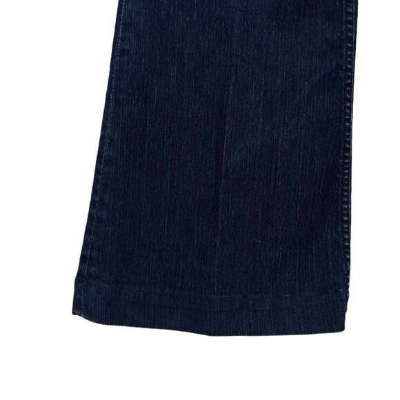 Ellen Schwartz Ellen B Women's Navy Denim Jeans Sz 12 Wide Leg Mid Rise Stretch - Picture 10 of 11
